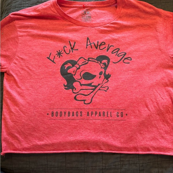 “F*ck Average”‎ Bodybags Apparel Cropped Tee Large - Picture 1 of 2